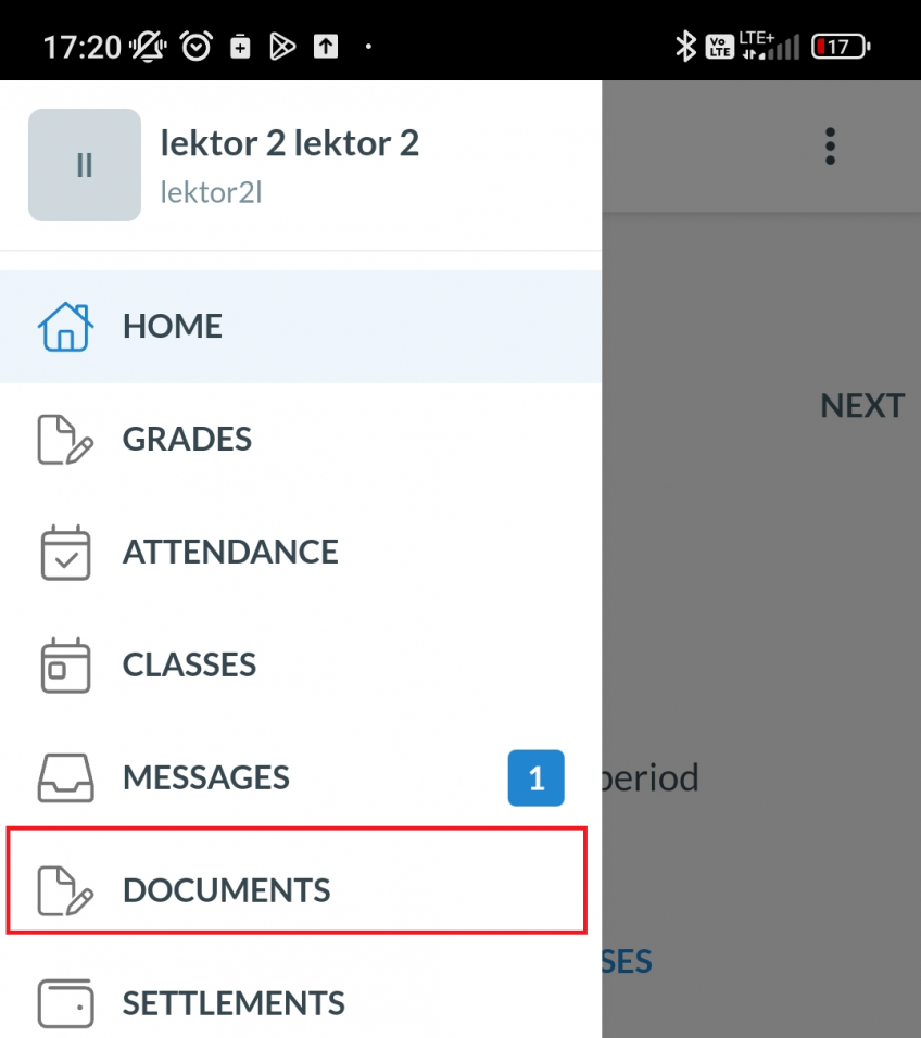 teacher app- documents tab